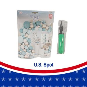 115 Set di palloncini multicolore per feste di compleanno e matrimonio in metallo bianco sabbia blu nebbia ardesia con pompa ad aria ghirlanda - Product Image 3
