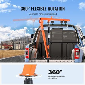 Gru idraulica per pickup da 450 kg con attacco girevole a 360 gradi e capacità di sollevamento a tre bracci da 225 kg - Product Image 5