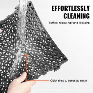 50 pezzi nero 12 \ "X 12 \" incastro morbido PVC di drenaggio piastrelle per pavimenti antiscivolo fori di drenaggio per bagno bagno zone umide - Product Image 5