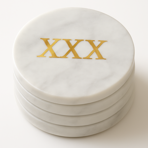 Posavasos de Mármol Elegante de Primera Calidad con Acabado Dorado para Decoración de Hogar de Lujo, Pieza Moderna para Espacios Habitables - Product Image 1
