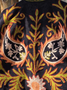 Veste en velours brodée à la main, style Suzani, artisanat bohème, manches longues, mode indienne pour femmes, vente en gros - Product Image 6