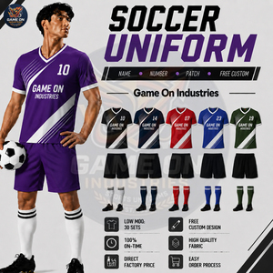 2026 Custom Sublimated Soccer Uniform Set Football Jersey and Shorts with Matching <b>Socks</b> Team Wear Wholesale Factory Price - Product Image 4