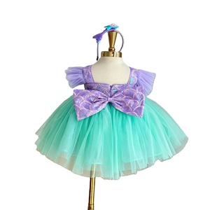 Nhung Nguyen Mermaid Princess Dress for Girls | <b>Sparkly</b> Tulle Party Gown | Kids Birthday Costume Outfit | Made in Vietnam - Product Image 5