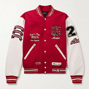 Luxury Wool & <b>Leather</b> Varsity <b>Jacket</b> for <b>Men</b> with Classic College Baseball Style Front Logo Customizable Design - Product Image 5