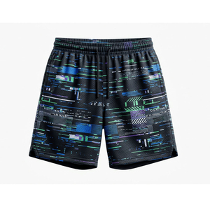 Shorts en maille unie sur mesure pour hommes, style tendance, haute qualité, respirants, imperméables, impression écologique, poches latérales - Product Image 1
