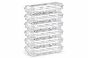 Stackable Clear Plastic <b>Egg</b> Container with Lid for Fridge Freshness Preservation Minimalist Design Rectangle Shape PP Material - Product Image 2