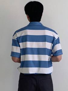 Polo de Verano para Hombre con Estampado de Letras y Rayas Multicolores - Product Image 2
