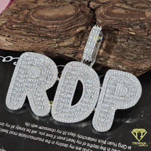 Luxury 153 Number Necklace Moissanite Diamond <b>Iced</b> <b>Out</b> Pendant Hip Hop <b>Chain</b> Fashion Jewelry - Product Image 6