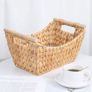 Wholesale New Style Multi-Function <b>Rectangle</b> Shape Natural Water Hyacinth Woven <b>Storage</b> <b>Baskets</b> Durable for Kitchen - Product Image 6