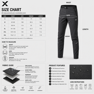 X Men's Water Resistant Cycling <b>Trousers</b> Sport Pants High Waist <b>Zip</b> Fly <b>Side</b> Pockets Midweight Polyester Winter Outdoor Wear OEM - Product Image 5