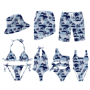 Conjunto de Bikini Personalizado con Logotipo para Mujer, Traje de Baño de Dos Piezas con Top Halter y Pantalones Cortos, Ropa de Playa con Sombrero de Pescador, Spandex, Poliéster, Estampado 2026 - Product Image 1