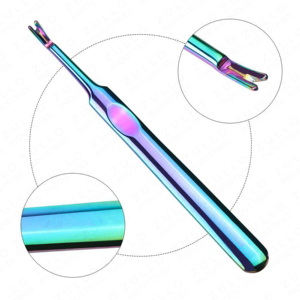 Pousse-cuticules professionnel en acier inoxydable avec revêtement en cristal arc-en-ciel OEM, outil de soin des ongles pour manucure et pédicure, éliminateur de peaux mortes - Product Image 5