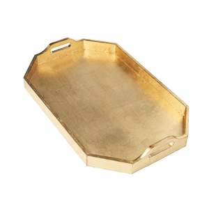 Plateau rond en métal de luxe avec finition haut de gamme pour la décoration du salon et la présentation des buffets d'hôtel, sûr pour la présentation de plats - Product Image 1