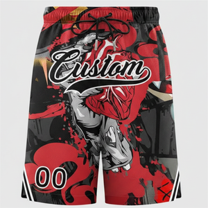 Custom <b>Paint</b> Splatter Basketball Shorts Men's Quick Dry Drawstring Sport Shorts with Front Logo and Number 00 - Product Image 5