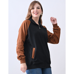 Veste polaire personnalisée pour femme, chaude, pour sports d'hiver et activités de plein air, col rabattable, couleur unie, vente en gros, style décontracté, OEM - Product Image 2