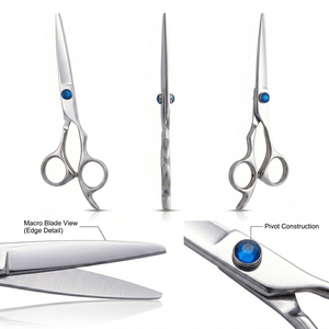 Ciseaux de coiffure professionnels en acier inoxydable de 5,5 à 6 pouces, directement de l'usine, pour usage en salon, marque privée disponible - Product Image 2