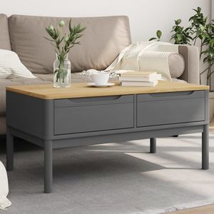 Tavolino da Caffè in Legno di Pino Massiccio Grigio 39 X 21.9 X 17.7 Pollici Design Elegante per Arredamento Casa - Product Image 1