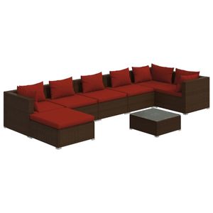 Grand ensemble de salon de jardin modulaire en rotin PE brun, mobilier d'extérieur modulaire haut de gamme - Product Image 2