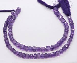 AAA Natural Brazil <b>Amethyst</b> Faceted Cube Beads 6-7 MM 3D Box Shape <b>Amethyst</b> Gemstone Beads 9 Inch <b>Amethyst</b> Beads For Jewelry - Product Image 6