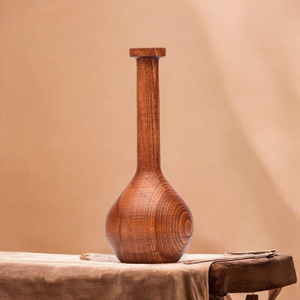 Jarrón de Madera Ligero Hecho a Mano - Diseño Personalizable, Material 100% Natural para Decoración del Hogar o Bar, Regalo para el Día de la Madre - Product Image 1