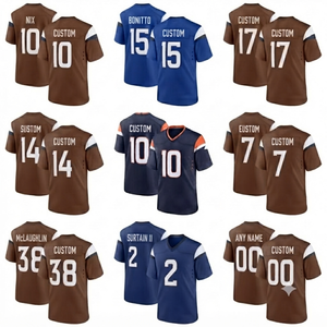 Camiseta Deportiva Amarilla Personalizada de Fútbol Americano, Sublimada, de Nailon/Algodón, Manga Corta, Tallas Grandes, al por Mayor, Absorbe la Humedad - Product Image 1