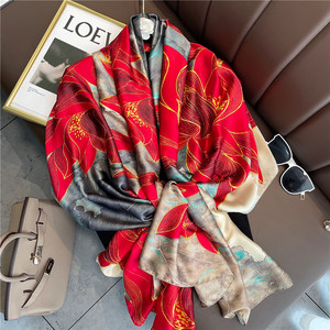 Elegant 100% <b>Silk</b> Satin Square Scarf for Women All Seasons Casual Multi-Functional Fashion Accessory - Product Image 4