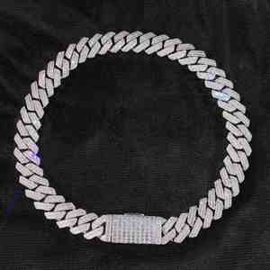 Luxury Iced Out Cuban Link Hip Hop Chain White Gold Finish Bold <b>Statement</b> <b>Necklace</b> for Men Women Premium Fashion Jewelry - Product Image 2