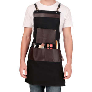 Tablier de cuisine vintage en toile véritable multi-poches pour femme, en cuir véritable de qualité supérieure, réglable - Product Image 5