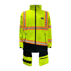 Veste de travail imperméable en polaire polyester classe 2 à prix abordable OEM avec poches porte-outils et bandes réfléchissantes pour la visibilité nocturne - Product Image 4