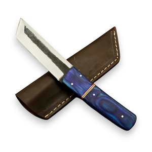 Cuchillo Tanto de Hoja Fija de 6 Pulgadas, Hecho a Mano, Mortal Saga, Grado Industrial, Acero al Carbono, para Caza y Camping, con Funda, OEM - Product Image 1