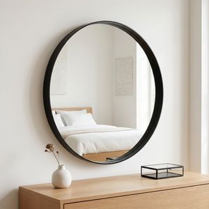 Specchio da Bagno Rotondo Nero da 20 Pollici con Cornice Profonda in Acrilico - Product Image 3