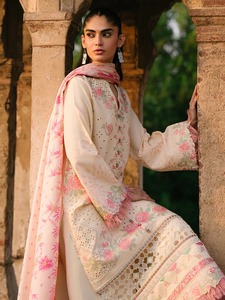 Ensemble Salwar Kameez 2 pièces en dentelle à franges brodé de fleurs roses pour femmes, idéal pour les fêtes et les mariages, costume pakistanais de qualité supérieure en gros - Product Image 2