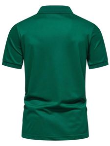 Men's Solid Color <b>Half</b> Sleeve 100% Cotton Formal for <b>Shirt</b> Regular Fit Breathable Anti-Wrinkle Knitted Jersey Design - Product Image 3