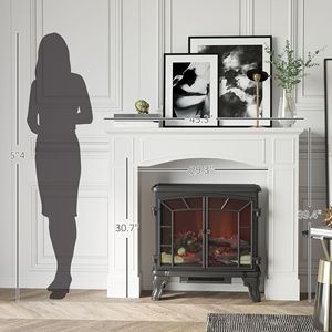 Cornice per Caminetto Moderna Bianca da 29 Pollici con Motivo Geometrico Decorativo, Eleganti Componenti per Caminetto - Product Image 3