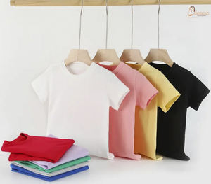 Camisetas de Algodón para Bebés y Niños - Venta al por Mayor, Cuello Redondo, Manga Corta, Estilo Casual de Verano - Product Image 2