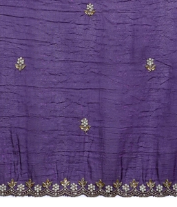 KV Green Embellished <b>Satin</b> Silk Beads and Stones <b>Saree</b> With Unstitched Blouse - Product Image 6