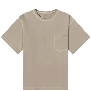 T-shirt à manches courtes pour homme, col rond, 100% coton jersey, couleur unie, bordure contrastée, coupe décontractée - Product Image 3