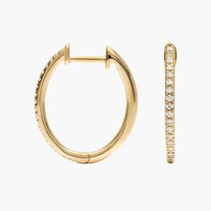 ต่างหูห่วงทองคำแท้ 14K ประดับเพชรเพาะเลี้ยง 0.25 กะรัต รับรองโดย IGI ชุบโรเดียม ดีไซน์หรูหรา เหมาะสำหรับเป็นของขวัญวันครบรอบแต่งงาน หรืองานเลี้ยง - Product Image 4