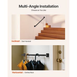 Rampe d'escalier murale en fer noir de 1,2 m, capacité de charge de 113 kg, dispositif d'assistance industriel pour intérieur - Product Image 3