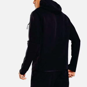 Sweat à capuche zippé intégral et jogging pour homme, noir, en molleton technique imprimé, 69% coton 31% polyester, conception OEM - Product Image 3