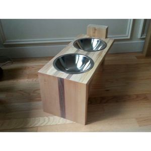 Gamelle en bois naturel pour chien, produit promotionnel pour animaux de compagnie - Product Image 1