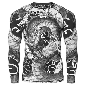 Custom Men Long Sleeve Rash Guard <b>Compression</b> <b>Shirt</b> Graphic Print UV Protection Quick Dry Wholesale - Product Image 1
