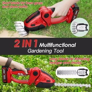 24V Cordless Handheld Hedge Trimmer 90 Degrees Cutting Angle 2Pcs Replaceable Blades Electric Shrub Trimmer for Grass Shear He - Product Image 2
