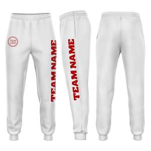 Pantalones Deportivos Blancos Personalizables para Hombre, Cintura Elástica, Impresión con Nombre del Equipo, Joggers Transpirables de Algodón, Ropa Casual de Otoño - Product Image 2
