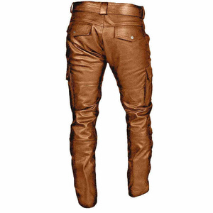 Pantalones de Cuero para Hombre de Alta Calidad, Corte Recto, Cintura Media, Estilo Casual Urbano, Piel de Vacuno, Impermeables, con Logotipo Personalizado, Suministro Directo de Fábrica - Product Image 2