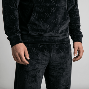 Men's Thermal Woven <b>Velour</b> <b>Tracksuit</b> Set Zip-Up Hoodie & Jogger Pants Streetwear Casual 100% Polyester 320g - Product Image 4