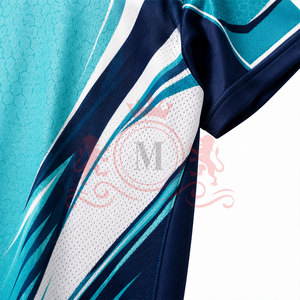 Camiseta de Fútbol Geométrica Color Verde Azulado para Hombre, Manga Corta, Cuello en V, Absorbe la Humedad, Poliéster, Ajuste Atlético, para Todas las Temporadas - Product Image 5