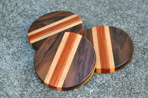 Wholesale Wooden Coasters for <b>Drinks</b> Handmade Tabletop Protective Mats for Coffee Cups Tea Mugs Glasses Restaurant Bar Kitchen - Product Image 3