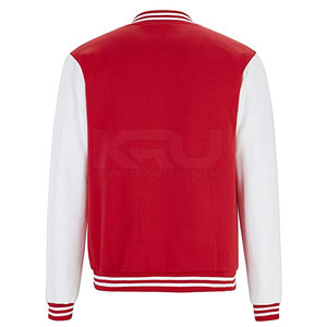 Pakistan Manufactured Modern Style Men Varsity Winter Jacket Stand Front Customized Design Windproof Breathable <b>Fleece</b> - Product Image 3