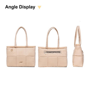 Lindsey Crinckle Premium <b>Waterproof</b> Tote Bag Women Casual Minimalist Lightweight Handbag Zip Closure Two Handles Daily Use Shop - Product Image 2